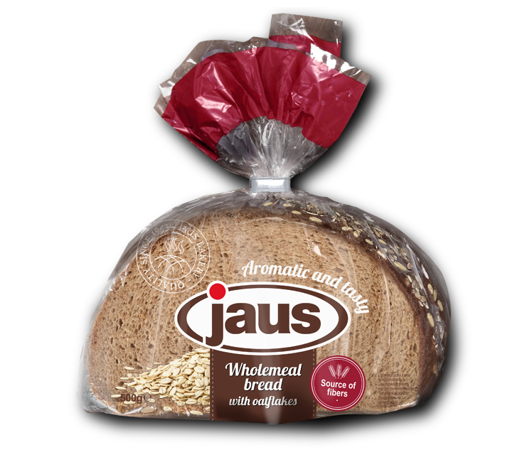 Sliced wholemeal bread topped with oatflakes